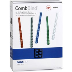IBICO PLASTIC COMB 21 RING BINDING COILS 16mm Blue BX100