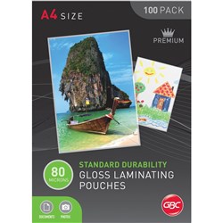 A4 GBC IBICO LAMINATING GLOSS POUCHES 80M PK100