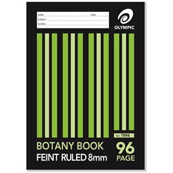 OLYMPIC STRIPED BOTANY BOOK A4 96 Page 8mm Ruled