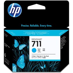 HP #711 29ml INK CARTRIDGE Cyan 3 PK