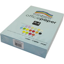 RAINBOW OFFICE PAPER A4 80GSM Sky Blue Ream of 500