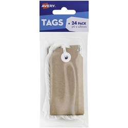 AVERY TAG-IT DURABLE TABS Shipping Tag Brown Kraft Size 3 Pack of 24