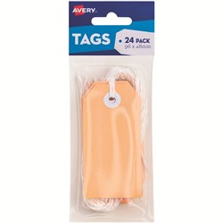 AVERY TAG-IT DURABLE TABS Shipping Tag Pastel Peach Size 3 Pack of 24