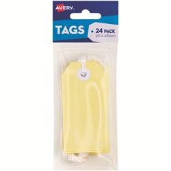 AVERY TAG-IT DURABLE TABS Shipping Tag Pastel Yellow Size 3 Pack of 24