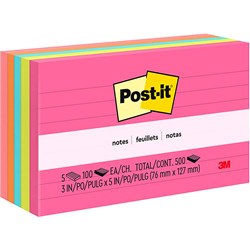 POST IT 635-5AN NEON LINED 75x125 PK5