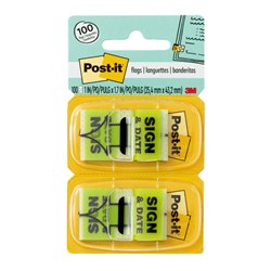 3M POST-IT FLAG SIGN & DATE TWIN PK PK100