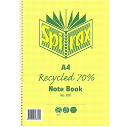 SPIRAX RECYCLED NOTEBOOK A4 120PG 810