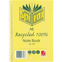 SPIRAX RECYCLED NOTEBOOK A6 120PG 813
