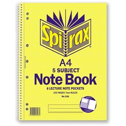 SPIRAX 596 5 SUBJECT NOTEBOOK 5 Subject A4 250Pg SB