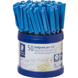 STAEDTLER STICK 430 BALL PEN Med Blue BX50