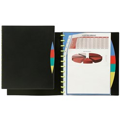 KWIKZIP DISPLAY BOOK WITH DIVIDERS A4 20 Pocket Black