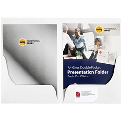 MARBIG PRESENTATION FOLDERS Pro Series Double Pocket Gloss PK10
