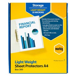 ECONOMY A4 SHEET PROTECTORS BX300 35MICRON
