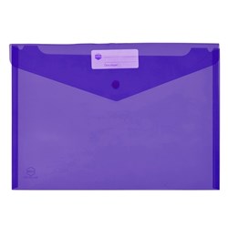 MARBIG PP ENVELOPE WITH BUTTON A4 PURPLE