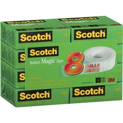 SCOTCH 810  MAGIC TAPE VALUE PACKS 19mmx25m PK8