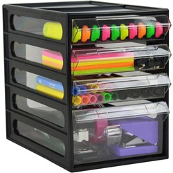 ITALPLAST DRAWER OFFICE Organiser Cabinet Black