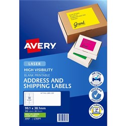LABELS 98x38 U/S FL.GREEN 14/A4/25