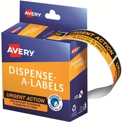 AVERY ACCOUNT REMINDER LABELS - URGENT ACTION DMR1964R2 19x64MM B125