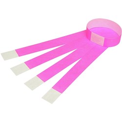 REXEL WRIST BANDS W/Serial Number Fluoro Pink PK.100