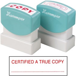 XSTAMPER - 1 COLOUR - TITLES A-C 1541 Certified A True Copy Red