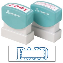 XSTAMPER - 1 COLOUR - TITLES P-Q 1201 Paid/Date Blue