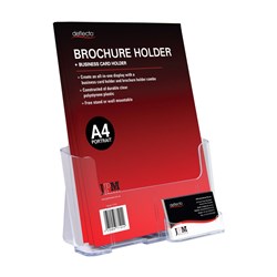 DEFLECTO A4 BROCHURE HOLDER WITH BUSINESS CARD HOLDER
