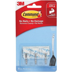 COMMAND CLEAR UTENSIL HOOK PK3 (17067CLR)