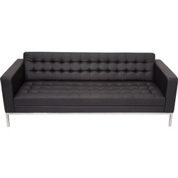 VENUS LOUNGE CHAIR Three Seater Black PU