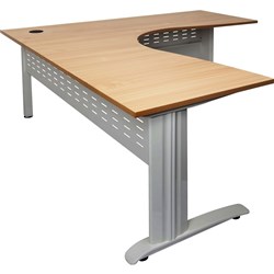 RAPID SPAN CORNER WORKSTATION W1500xD1500xH700mm Beech Top White Legs