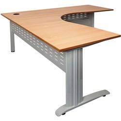 RAPID SPAN CORNER WORKSTATION W1800xD1800xH700mm Beech Top Silver Legs