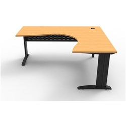 RAPID SPAN CORNER WORKSTATION W1800xD1500xH700mm Beech & Black