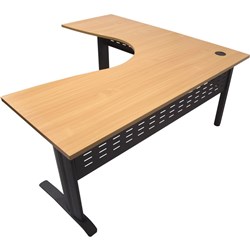 RAPID SPAN CORNER WORKSTATION W1800xD1800xH700mm Beech & Black