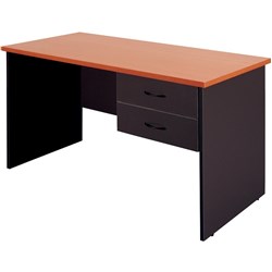LOGAN DESK 1200X600X730mm BEECH & IRONSTONE NO DRAWERS