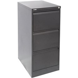 GO 3 DRAWER FILING CABINET H1016xw460xd620mm Black Ripple Furnx