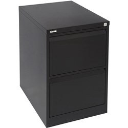 GO 2 DRAWER FILING CABINET H730xw460xd620mm Black Furnx