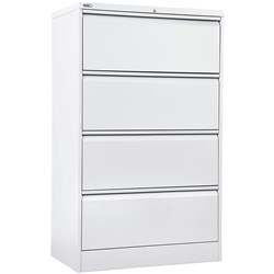 GO LATERAL FILING CABINET 4 DR BLACK H1321xW900xD470mm