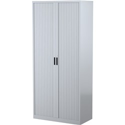 STEELCO TAMBOUR DOOR CUPBOARD 5 Shelf Silver Grey H2000xW900xD463mm