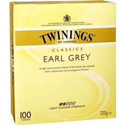 TWININGS TEA BAGS EARL GREY TEA BAGS PK 100