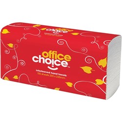Office Choice Interleaved Ultraslim Hand Towels 150  Sheets Carton of 16