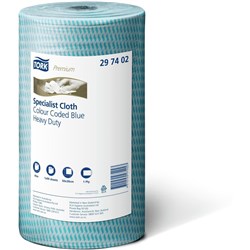 TORK SPECIALIST PREMIUM CLOTH 50cmX30cmX45m Heavy Duty Blue CTN OF 4 ROLLS