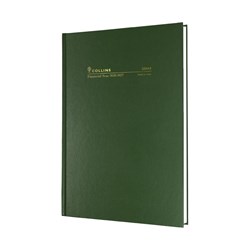 COLLINS 38M4 FINANCIAL YEAR DIARY A5 Week to Open 1Hr Green