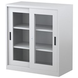 STEELCO SLIDING GLASS DOOR 2 Shelves H1015xW914xD465