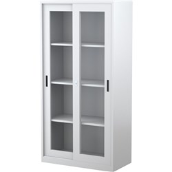 STEELCO SLIDING GLASS DOOR 3 Shelves H1830xW914xD465