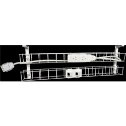 RAPID CABLE MANAGEMENT Dual Basket 1250mm 2GPO +2Data 2m Interconnecting Lead