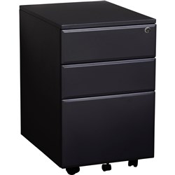 SUMMIT METAL MOBILE PEDESTAL 2 Drawer 1 file Black