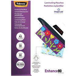 Fellowes Laminating Pouches A3 80 Micron PK.25