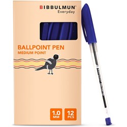 BIBBULMUN BALLPOINT PEN MEDIUM Blue Pack of 12 (PREMIUM)