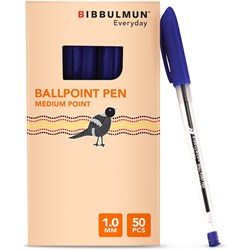 BIBBULMUN BALLPOINT PEN MEDIUM Blue Pack of 50