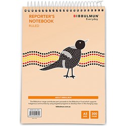 BIBBULMUN SPIRAL NOTEBOOK 7MM A5 300 Pages Top Bound Ruled