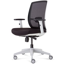 RAPIDLINE LUMINOUS MESH CHAIR Black Fabric White Frame